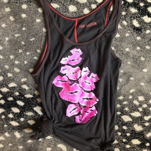 Surf Bazaar lip print tank from surf lodge montauk